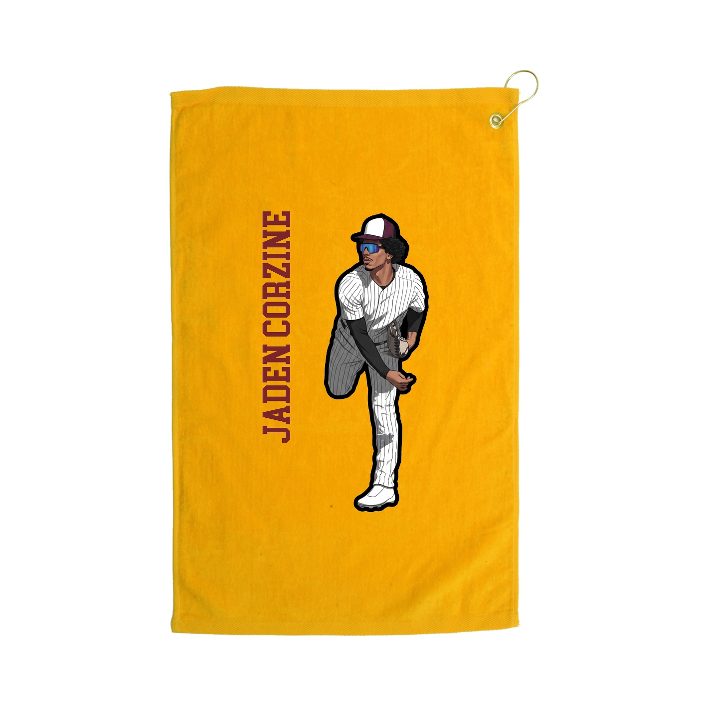 Golf Towel — Name Vertical in Gold