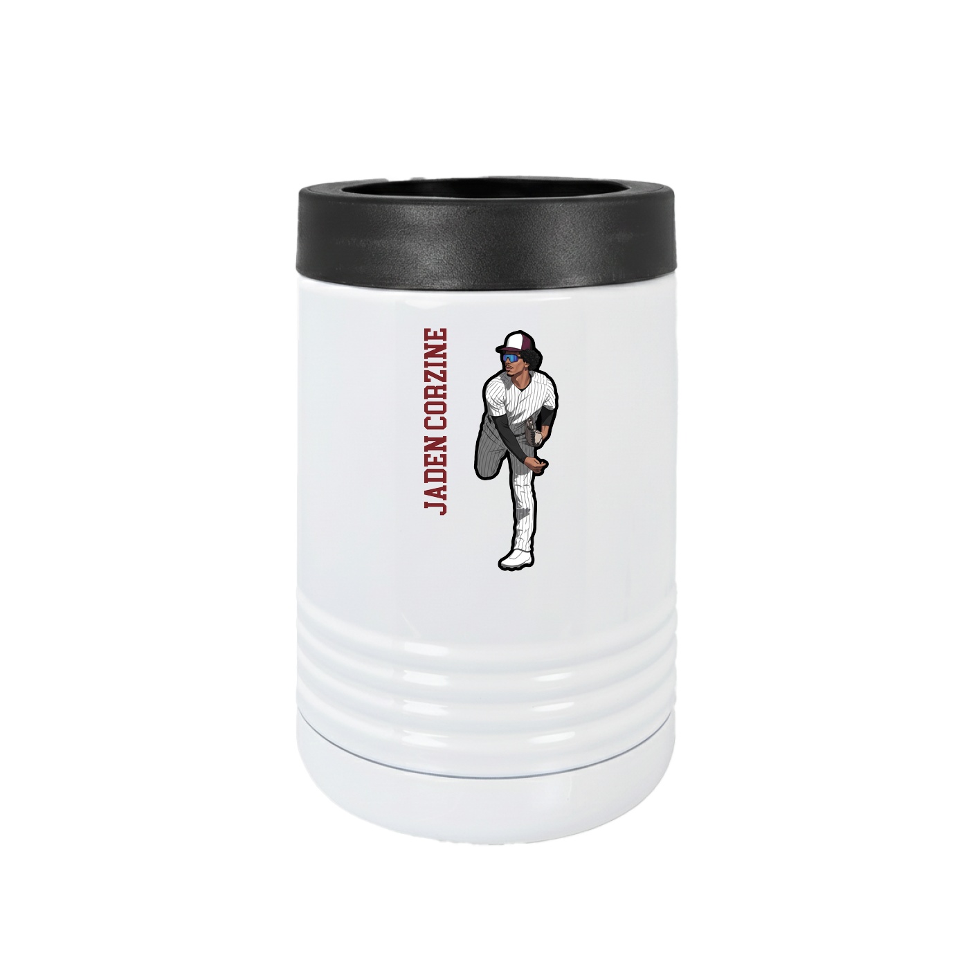 Beverage Holder — Name Vertical in White