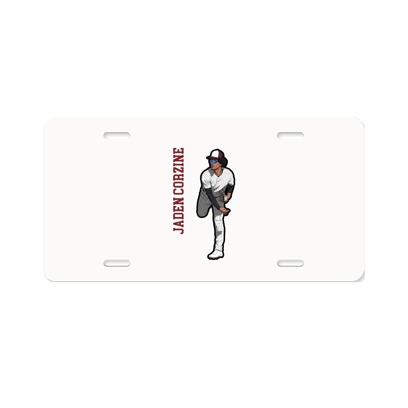 License Plate — Name Vertical in Classic
