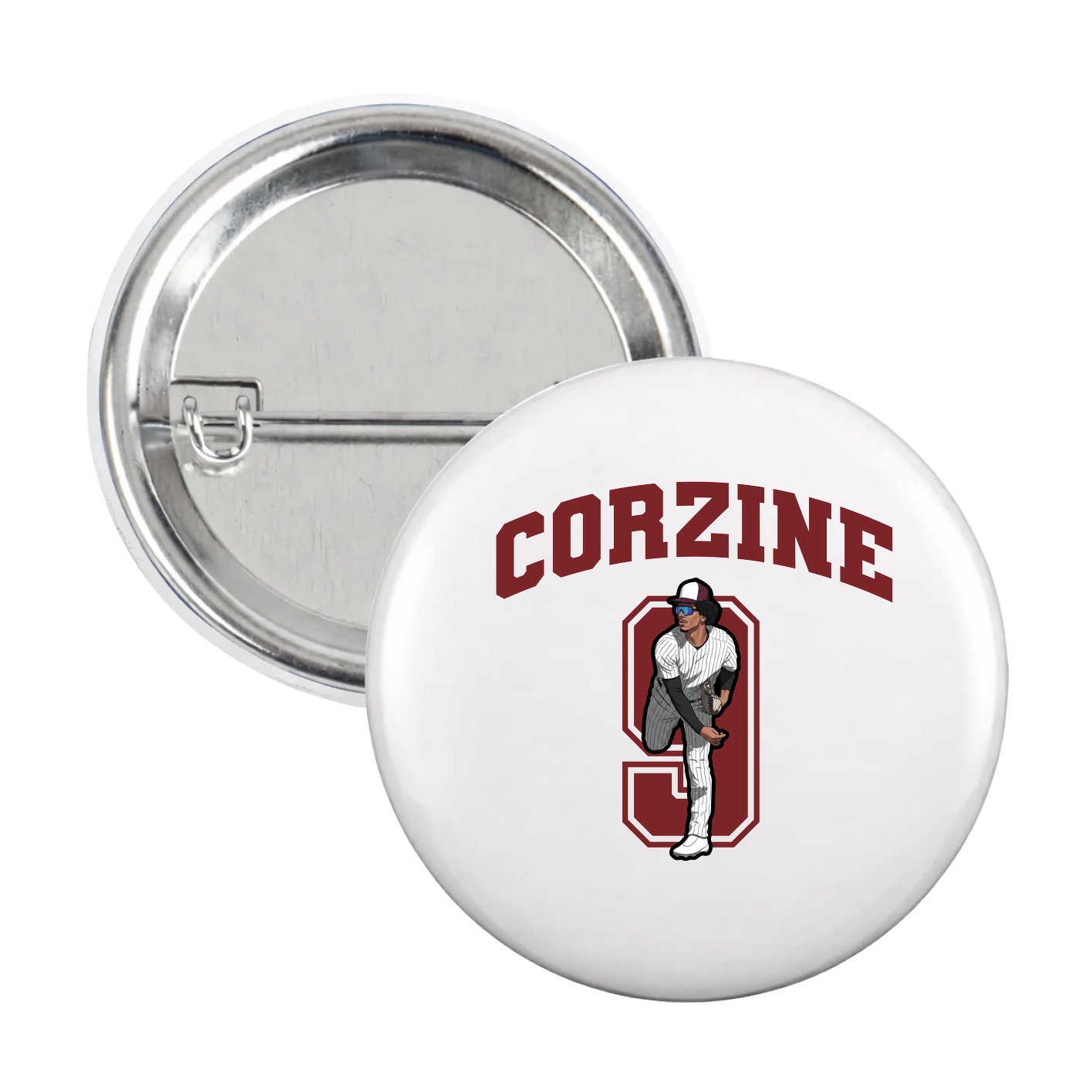 Game Day Button — Number in White