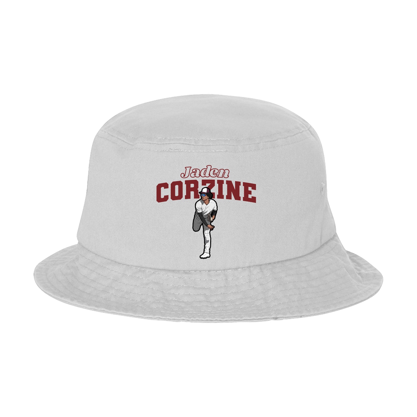 Bucket Cap — Name Arch in White