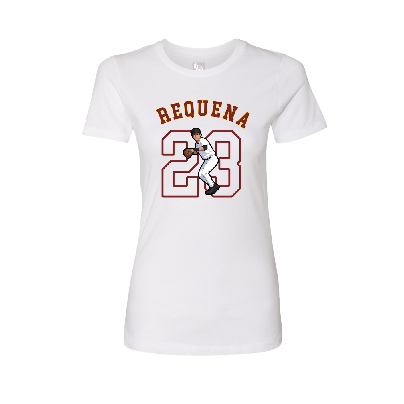 Fitted Women's Tee — Shirsey Arch in White