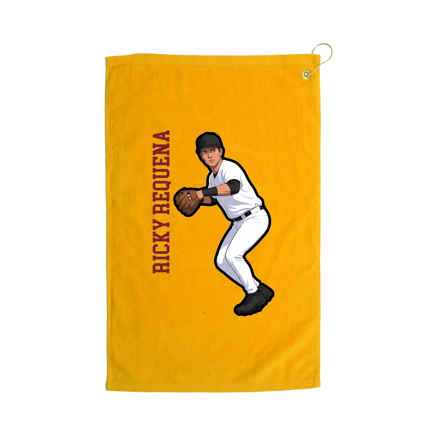 Golf Towel — Name Vertical in Gold