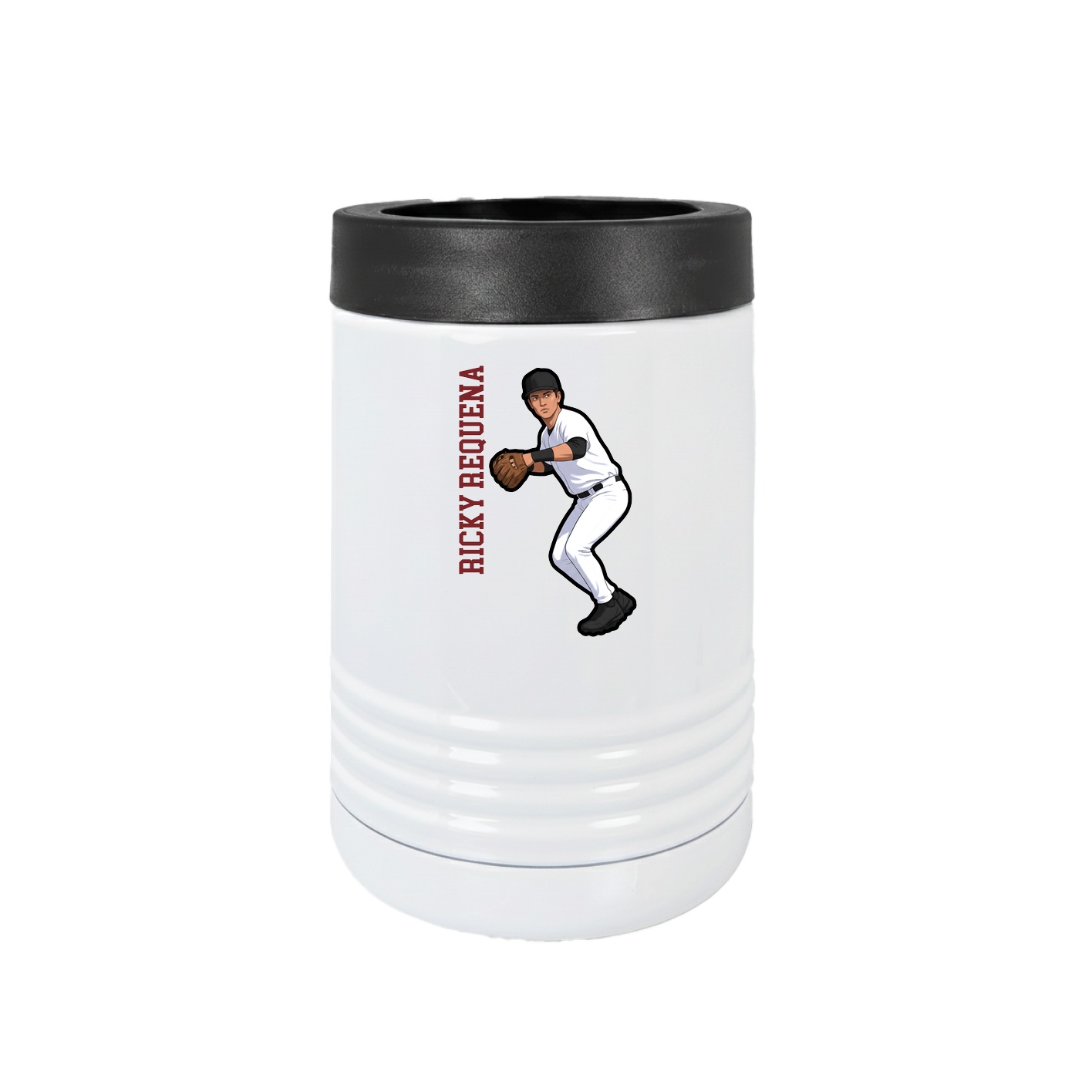 Beverage Holder — Name Vertical in White
