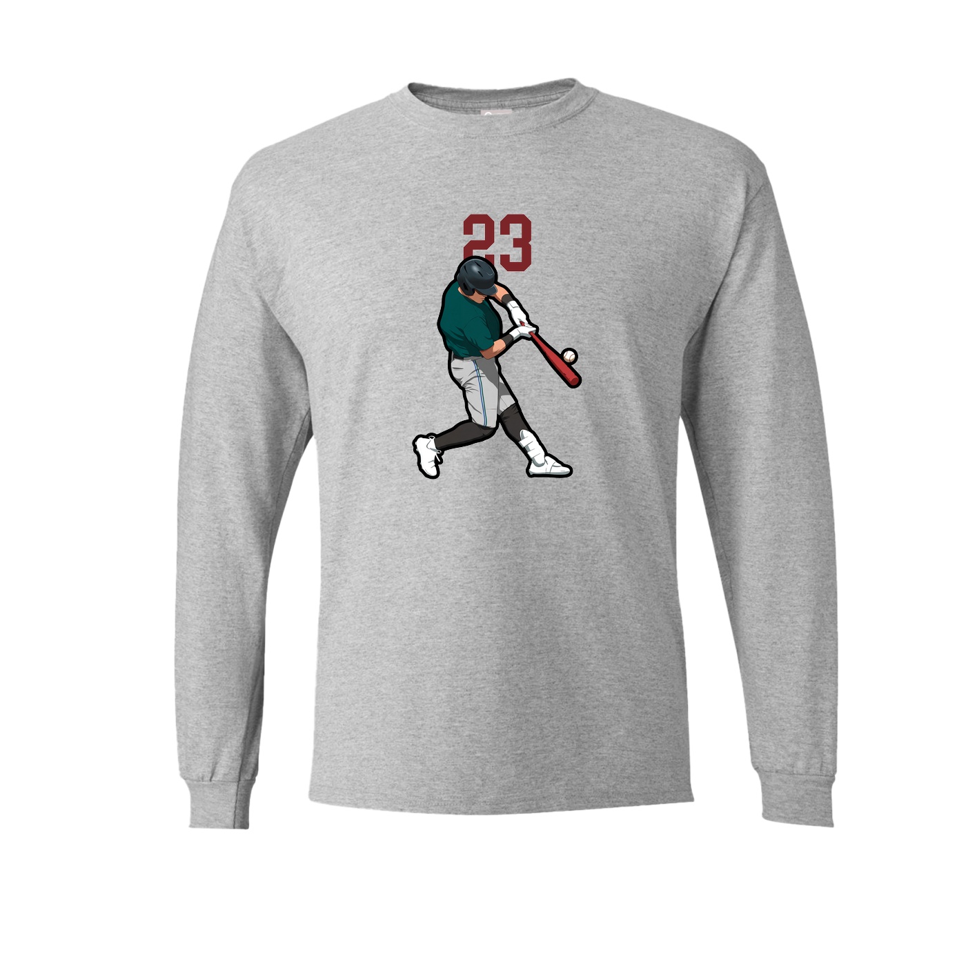 Long Sleeve Tee — Number Top in Grey