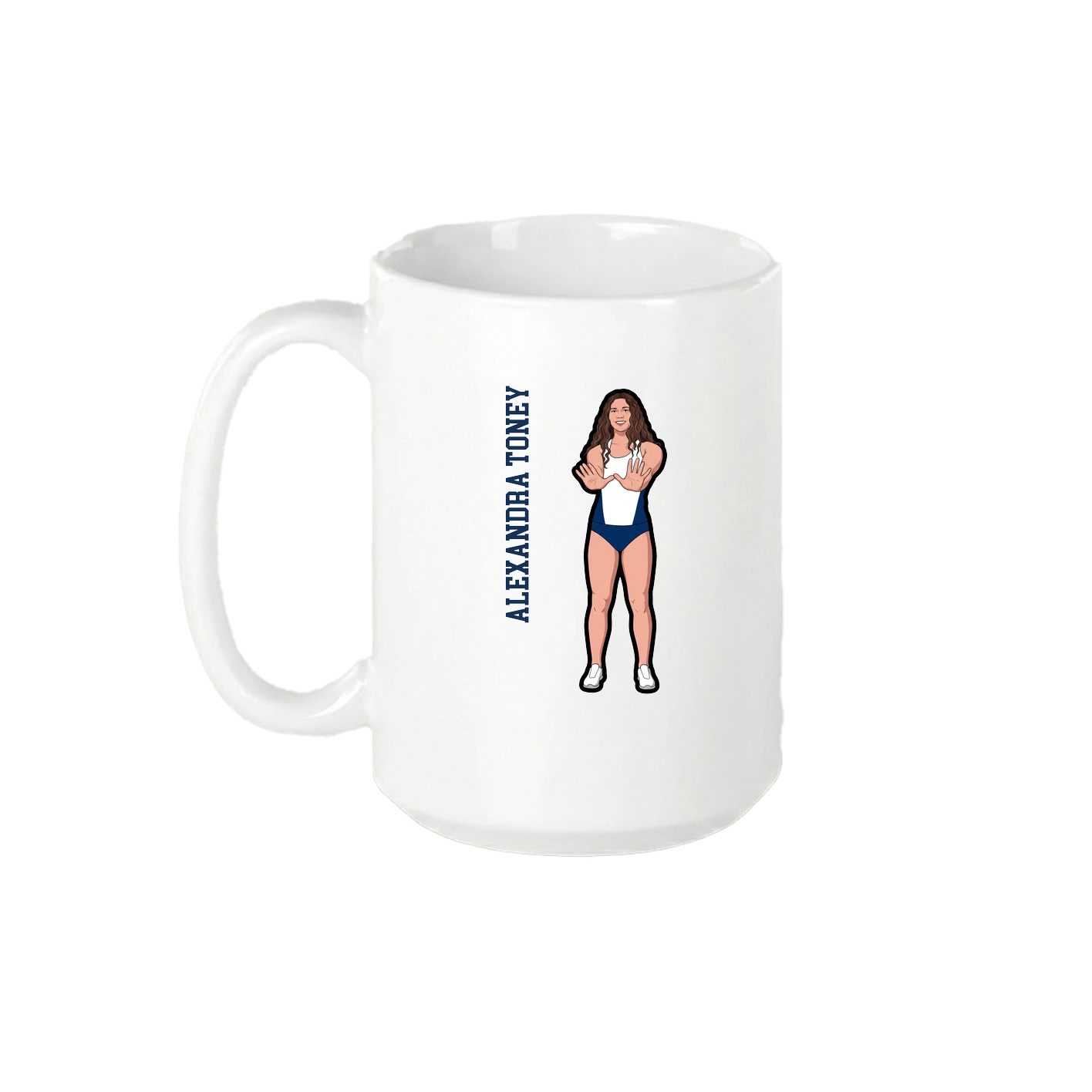 15oz Coffee Mug — Name Vertical in White