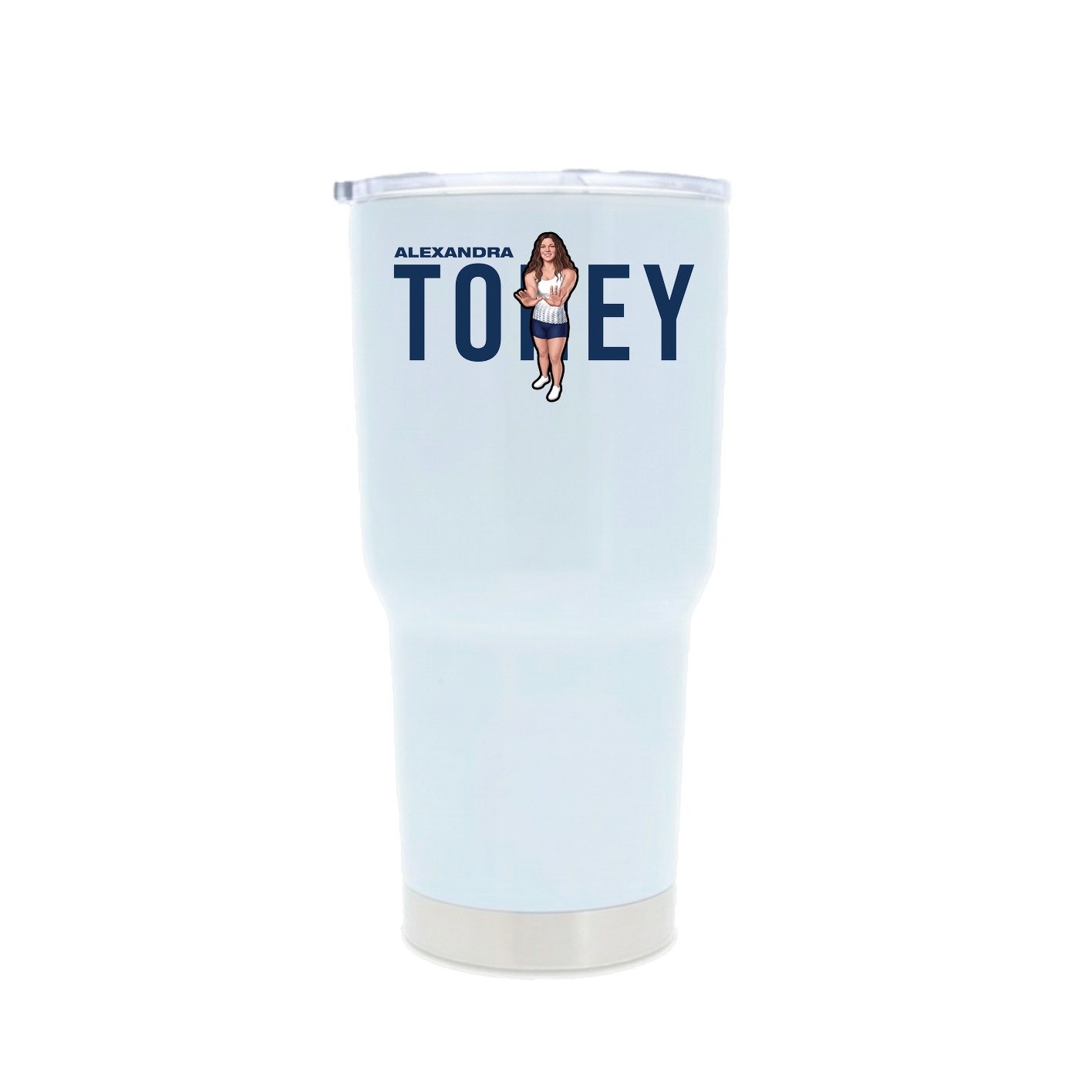 30oz Stainless Steel Tumbler — Player Name in White