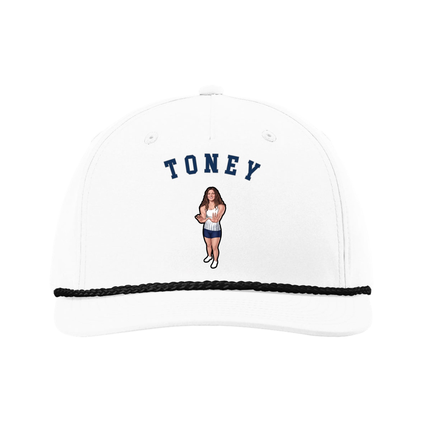 Five-Panel Classic Rope Cap — Shirsey Arch in White