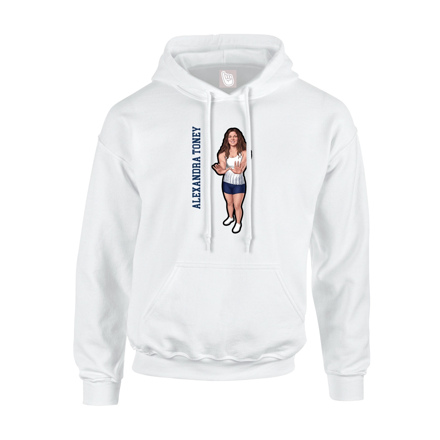 Youth Hoodie — Name Vertical in White