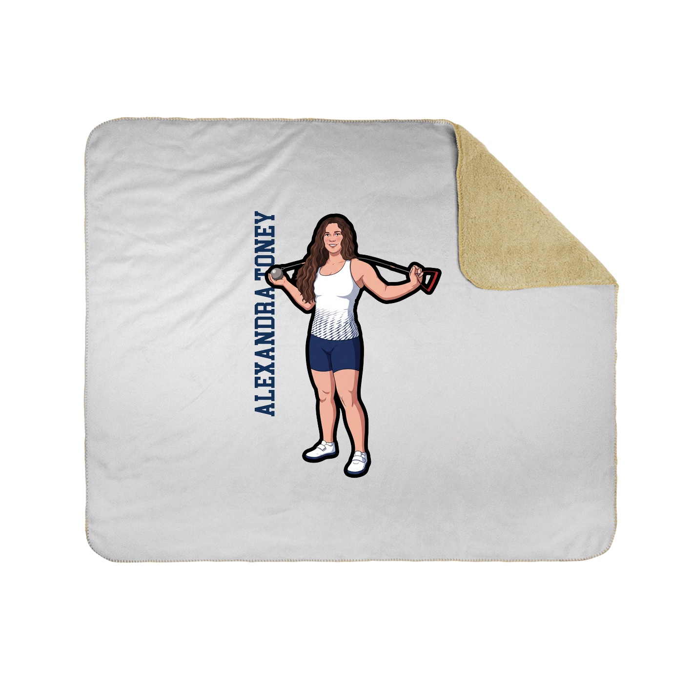 Throw Blanket — Name Vertical in White