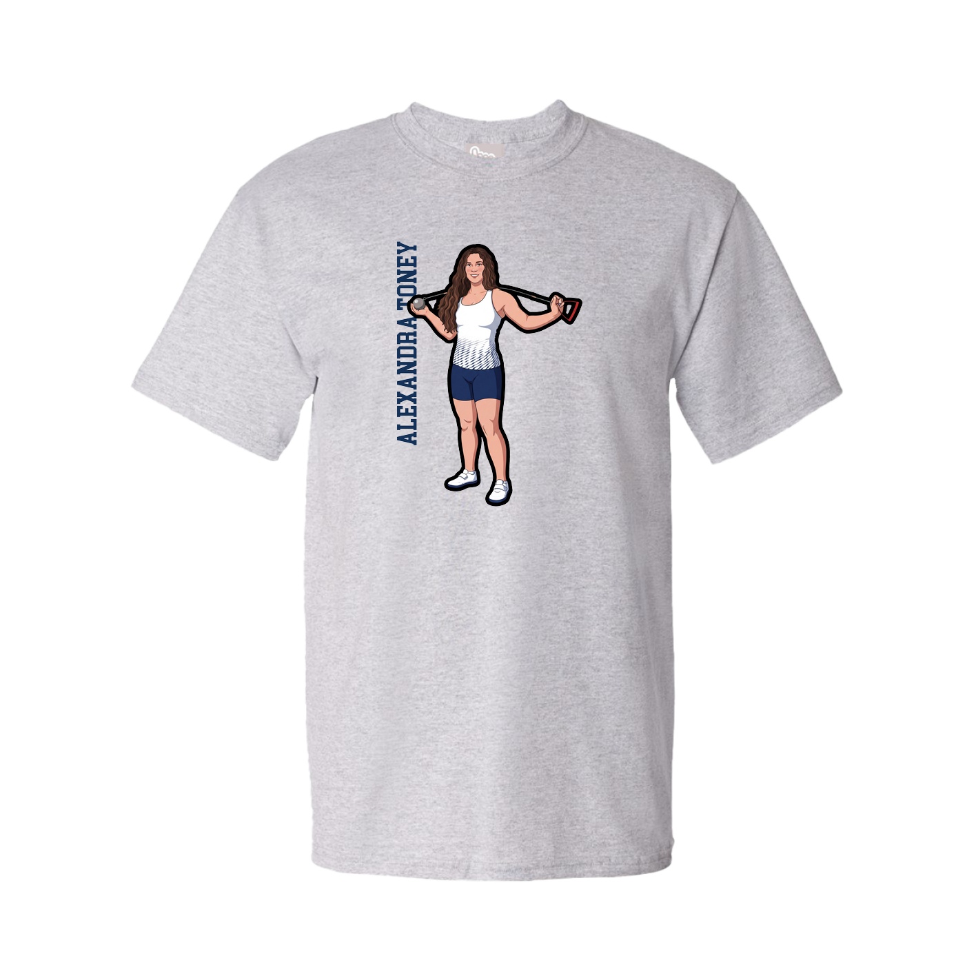 Youth Tee — Name Vertical in Grey