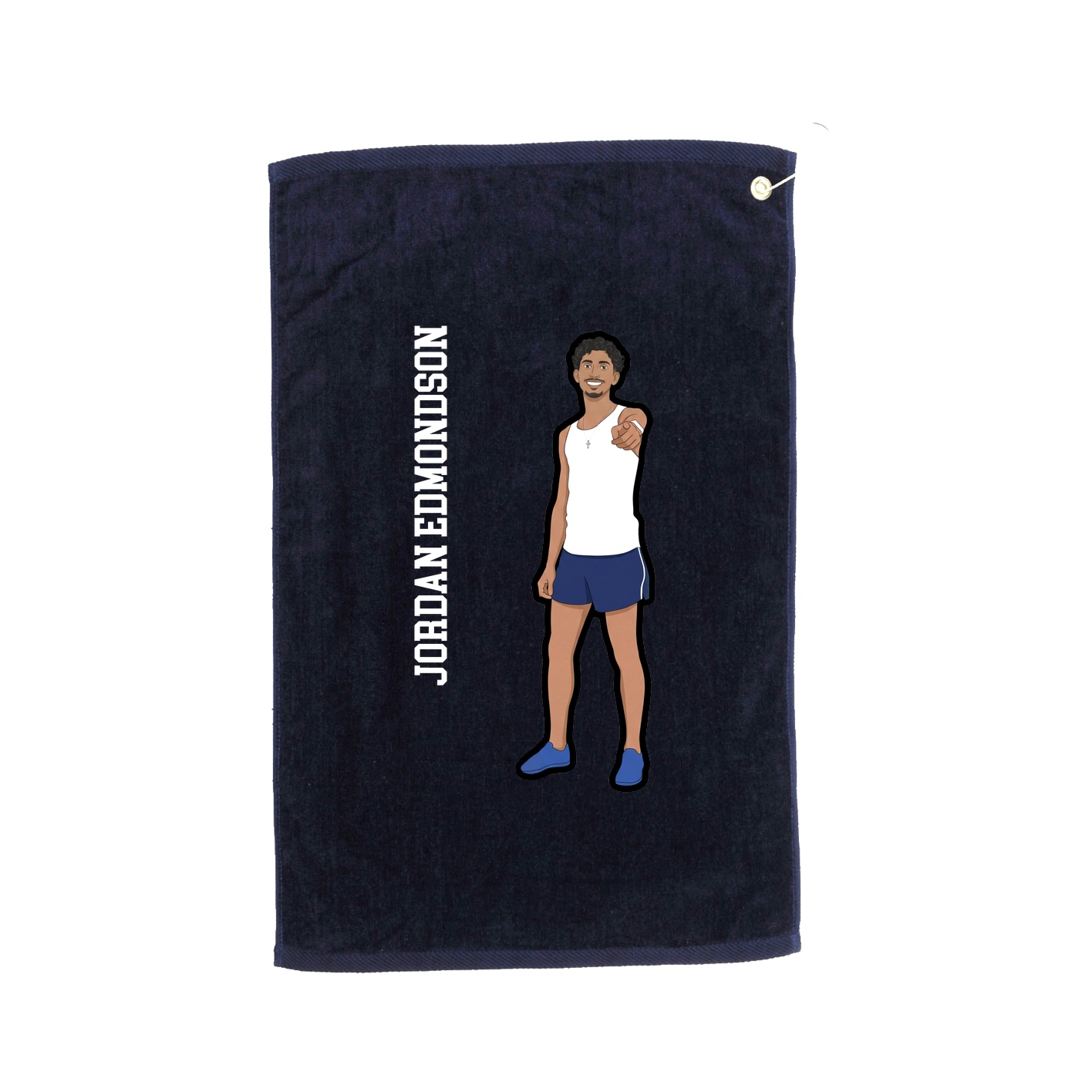 Golf Towel — Name Vertical in Navy
