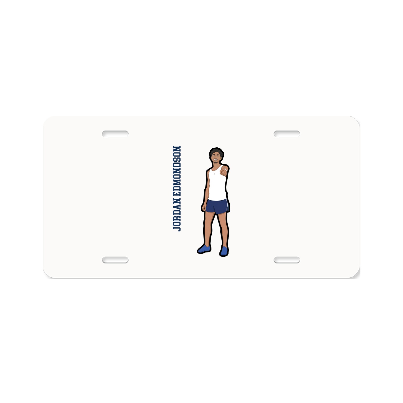 License Plate — Name Vertical in Classic