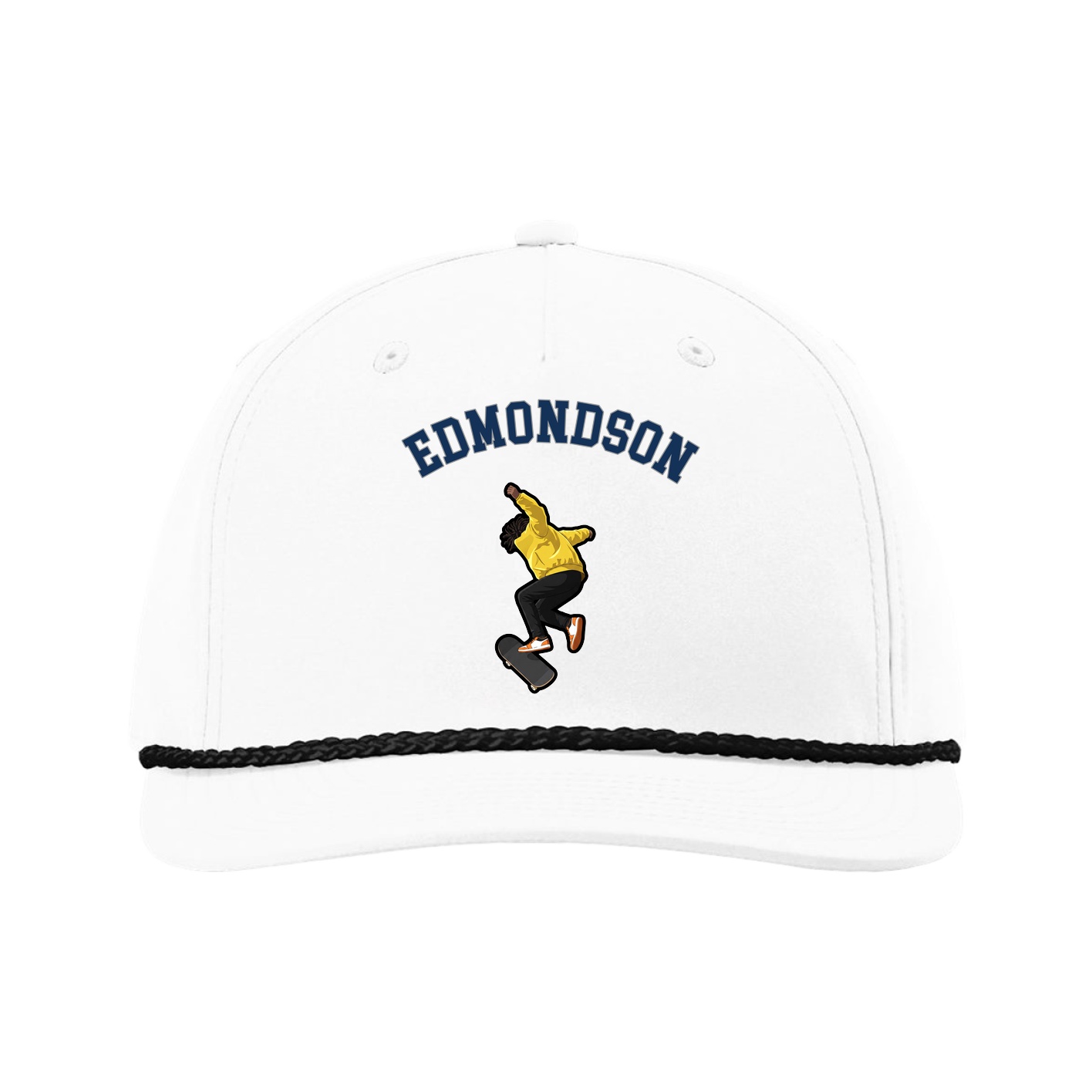 Five-Panel Classic Rope Cap — Shirsey Arch in White