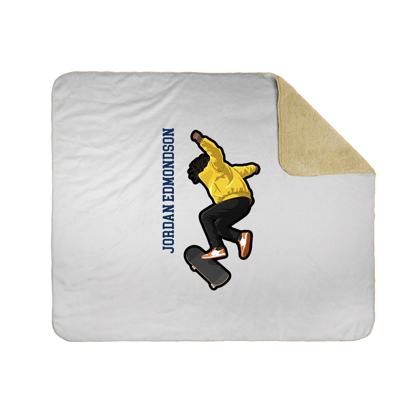 Throw Blanket — Name Vertical in White