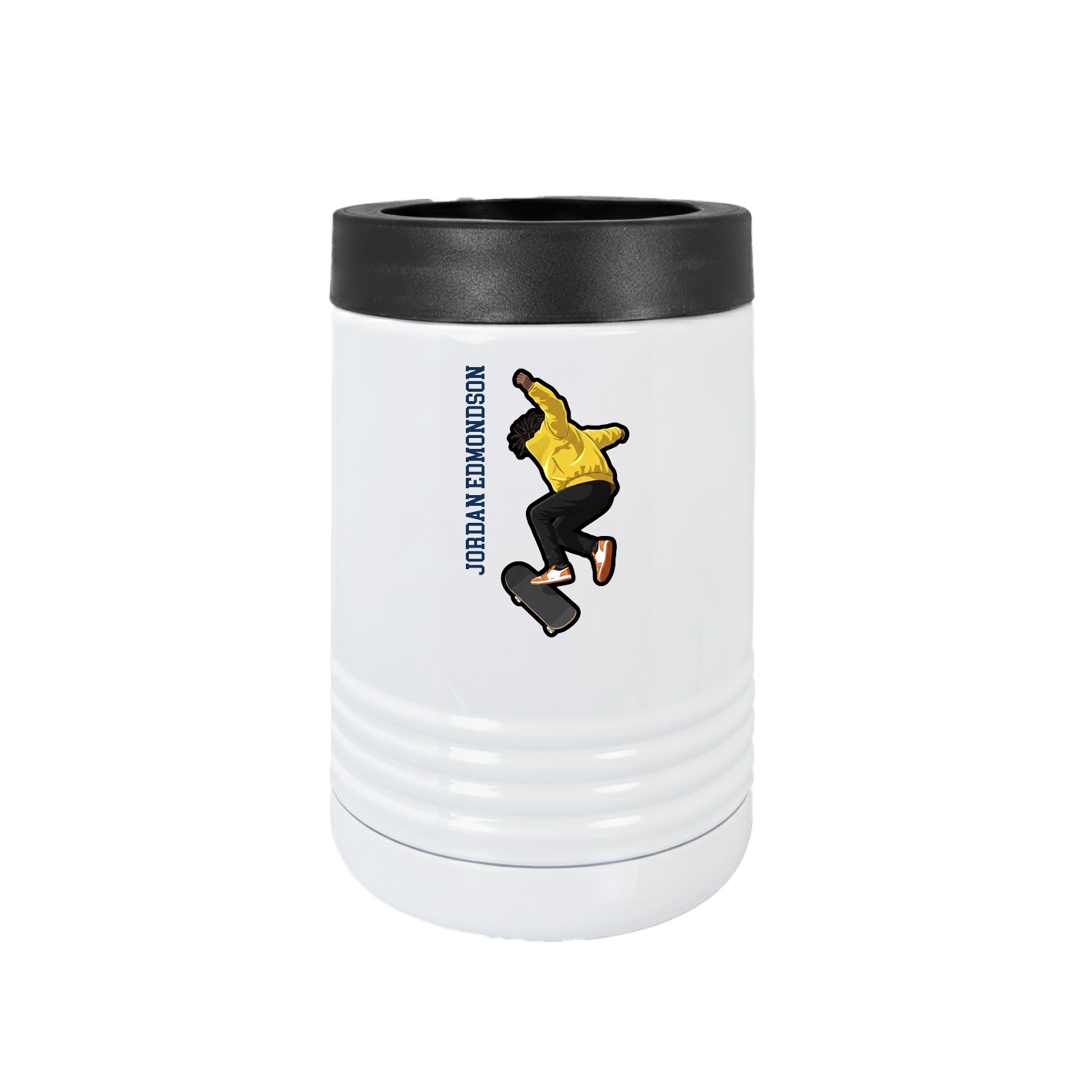 Beverage Holder — Name Vertical in White