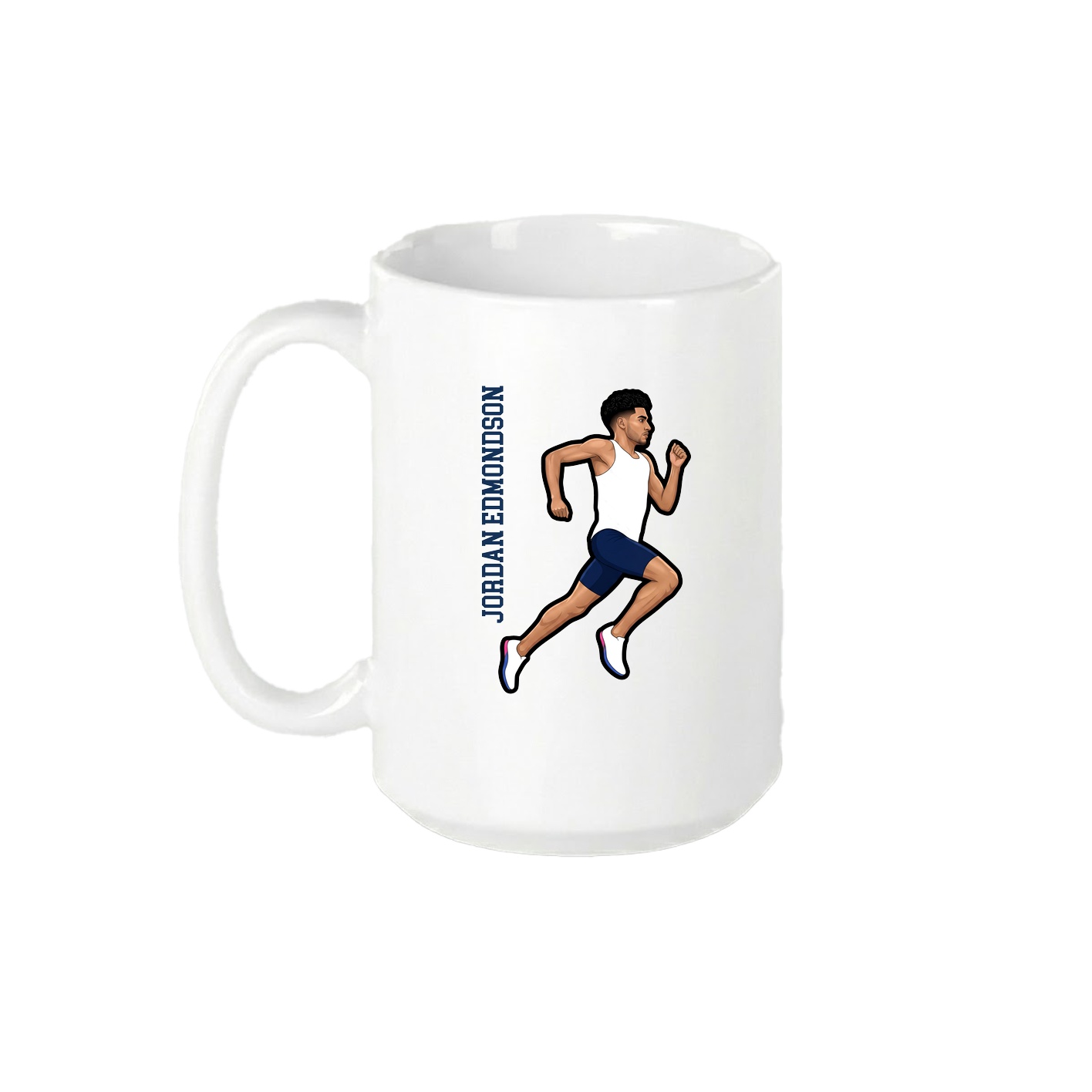 15oz Coffee Mug — Name Vertical in White