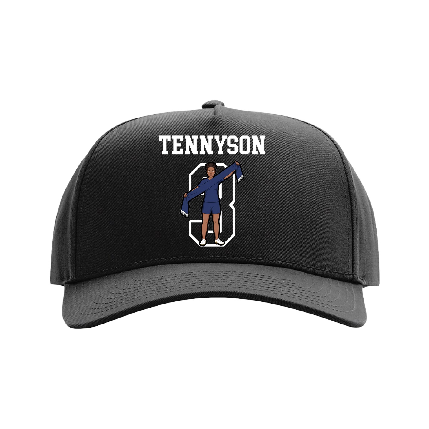 Full Fabric Five-Panel Champ Cap — Shirsey in Black