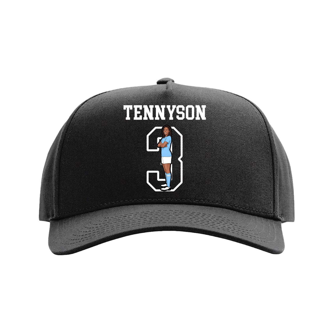 Full Fabric Five-Panel Champ Cap — Shirsey in Black