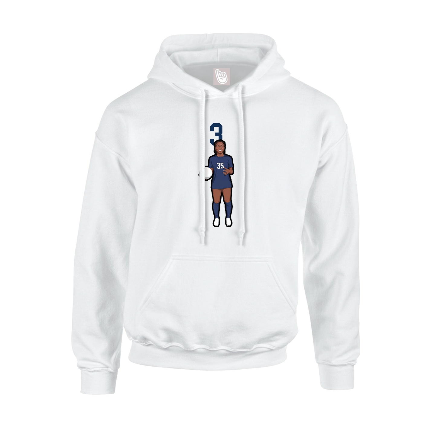 Hoodie — Number Top in White