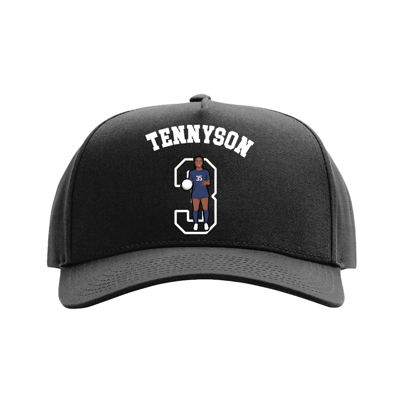 Full Fabric Five-Panel Champ Cap — Shirsey Arch in Black