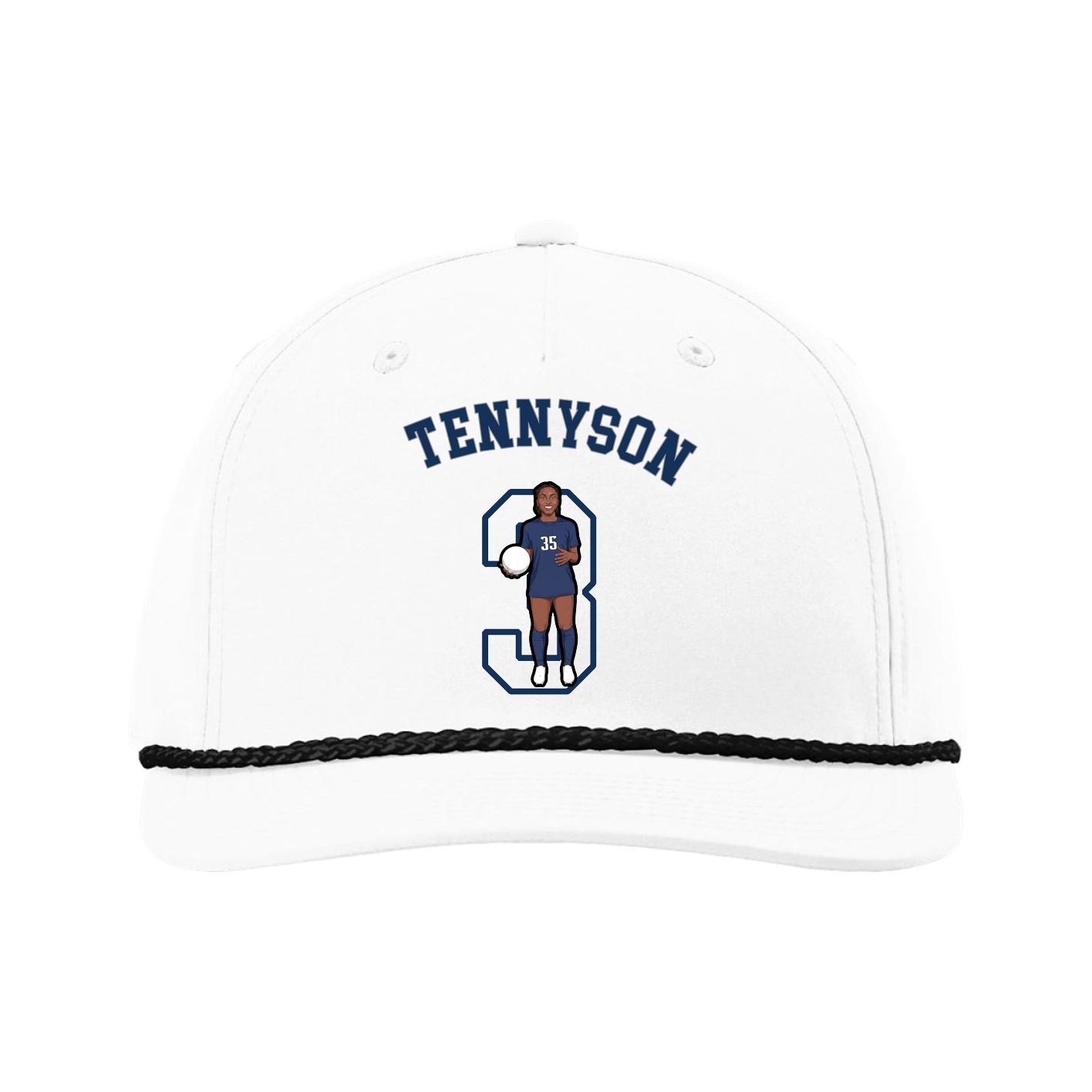 Five-Panel Classic Rope Cap — Shirsey Arch in White
