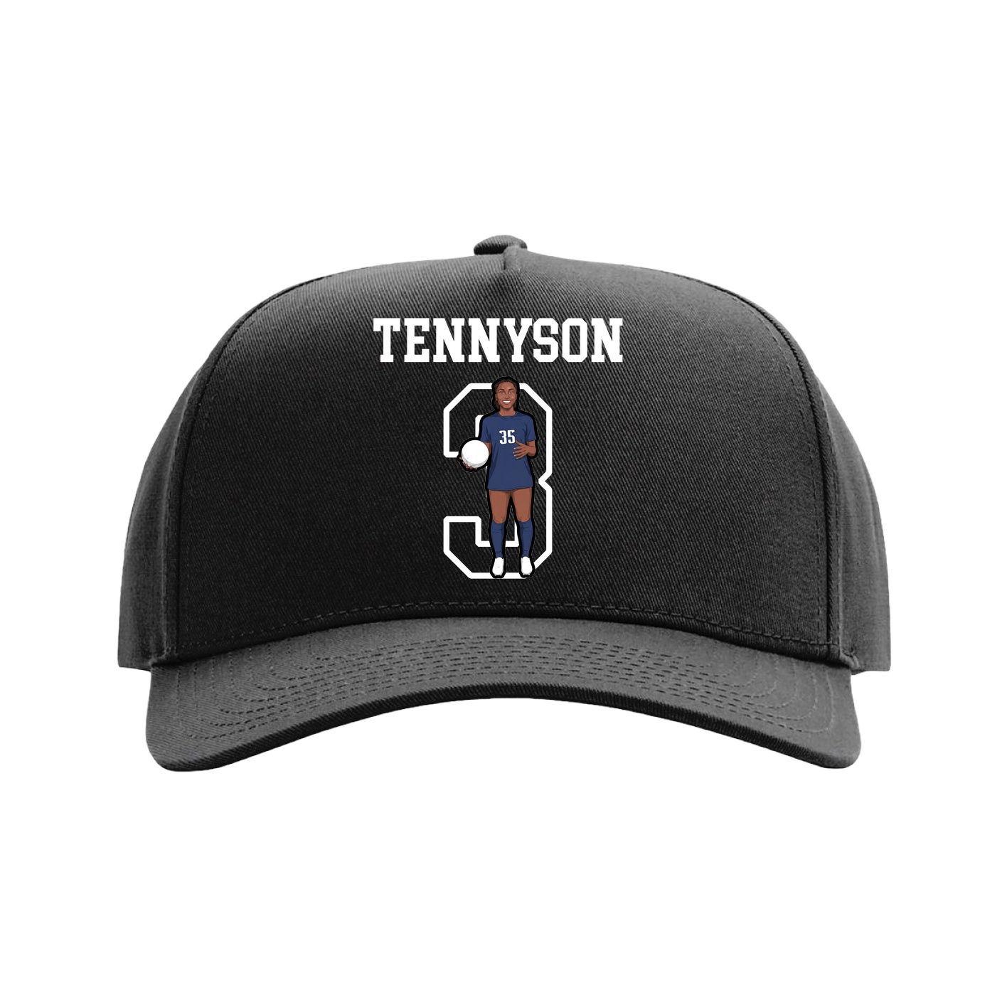 Full Fabric Five-Panel Champ Cap — Shirsey in Black