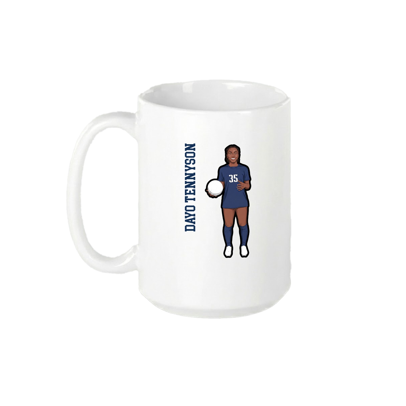 15oz Coffee Mug — Name Vertical in White