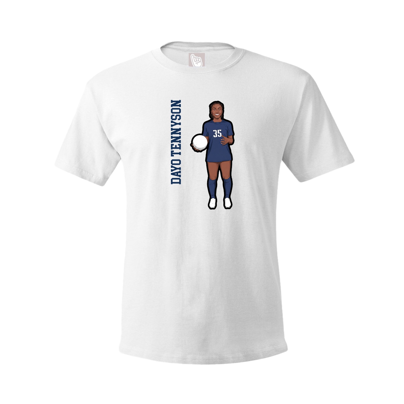 Youth Tee — Name Vertical in White
