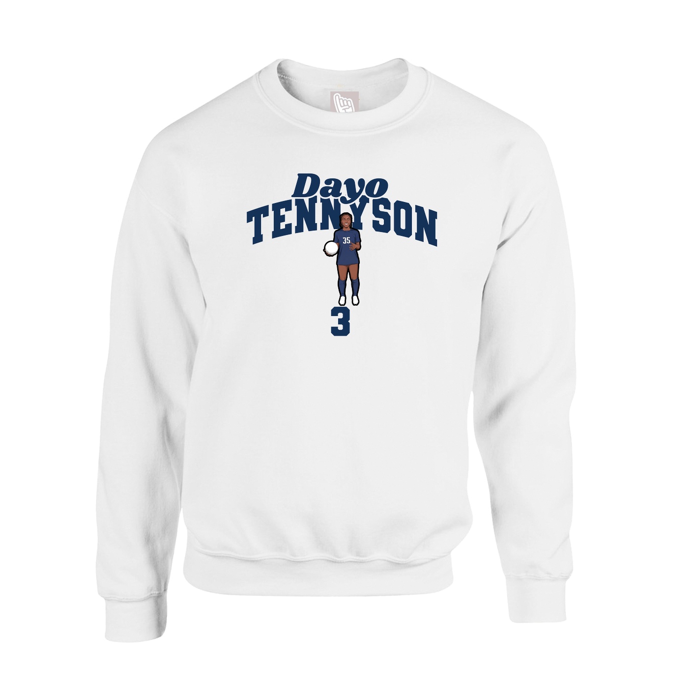 Fleece Crew — Signature Arch in White