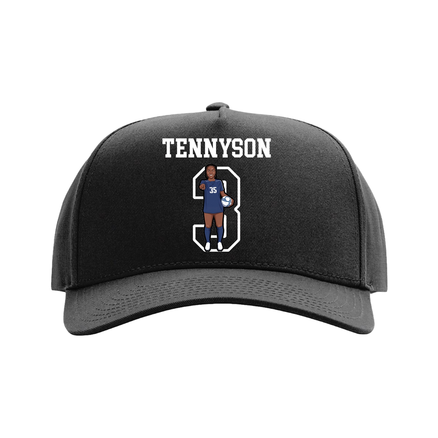 Full Fabric Five-Panel Champ Cap — Shirsey in Black