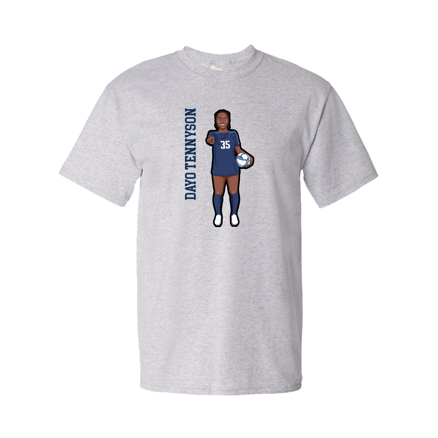Youth Tee — Name Vertical in Grey