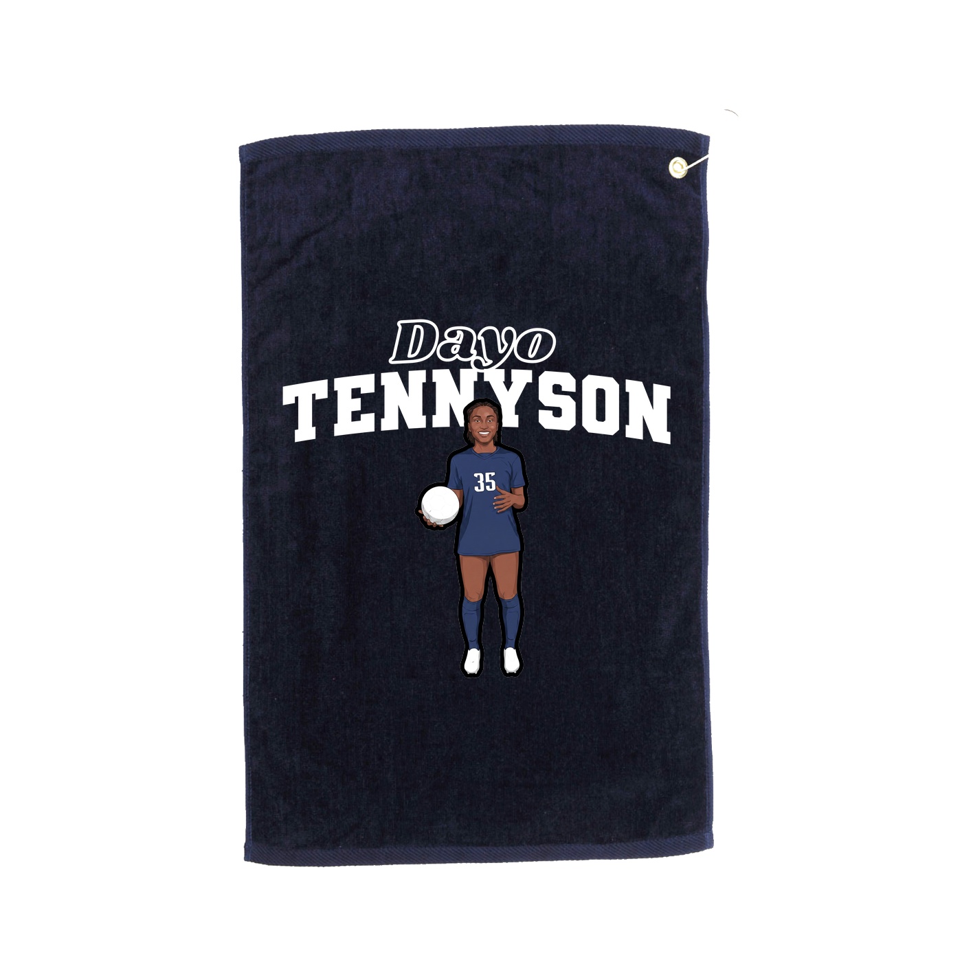 Golf Towel — Name Arch in Navy