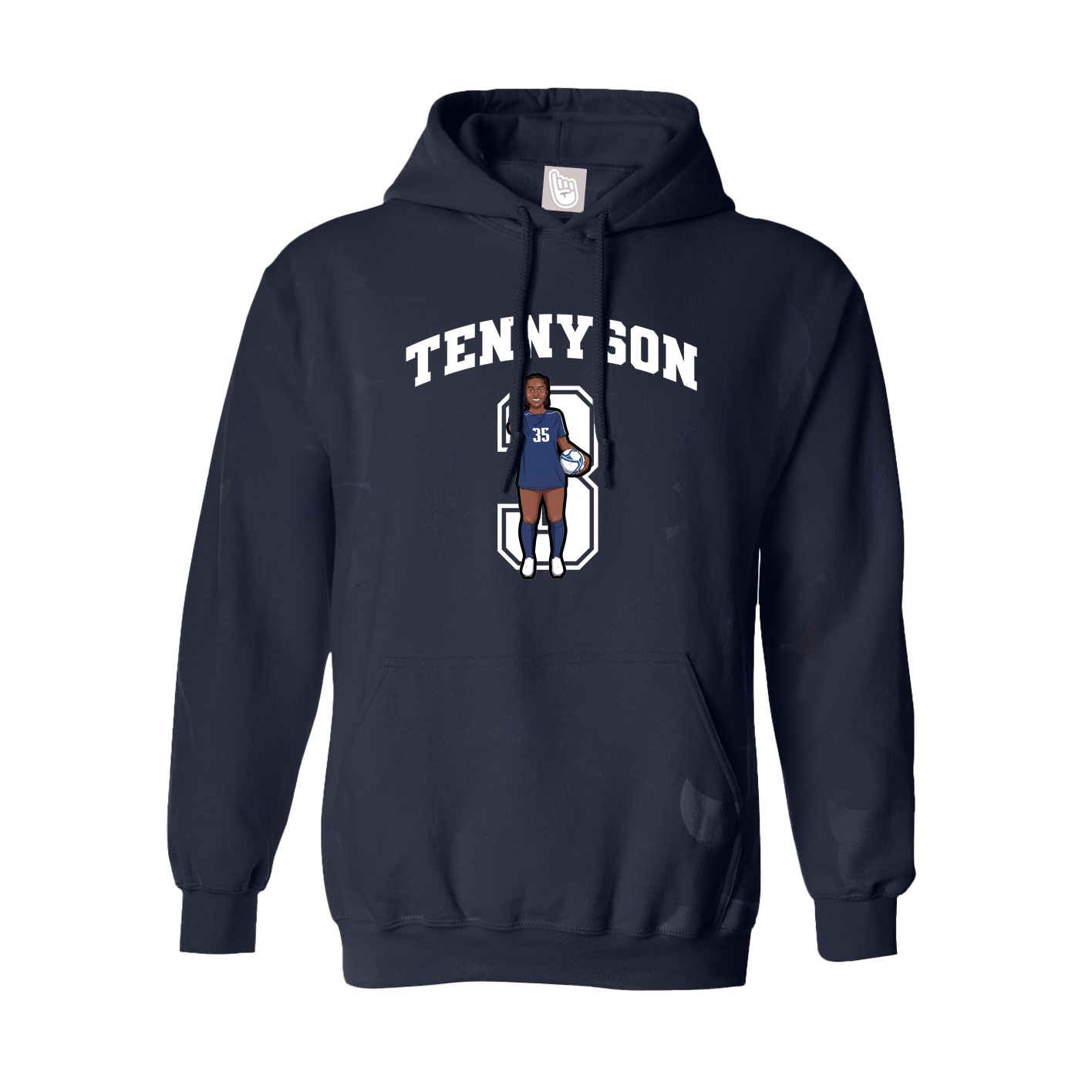 Hoodie — Number in Navy