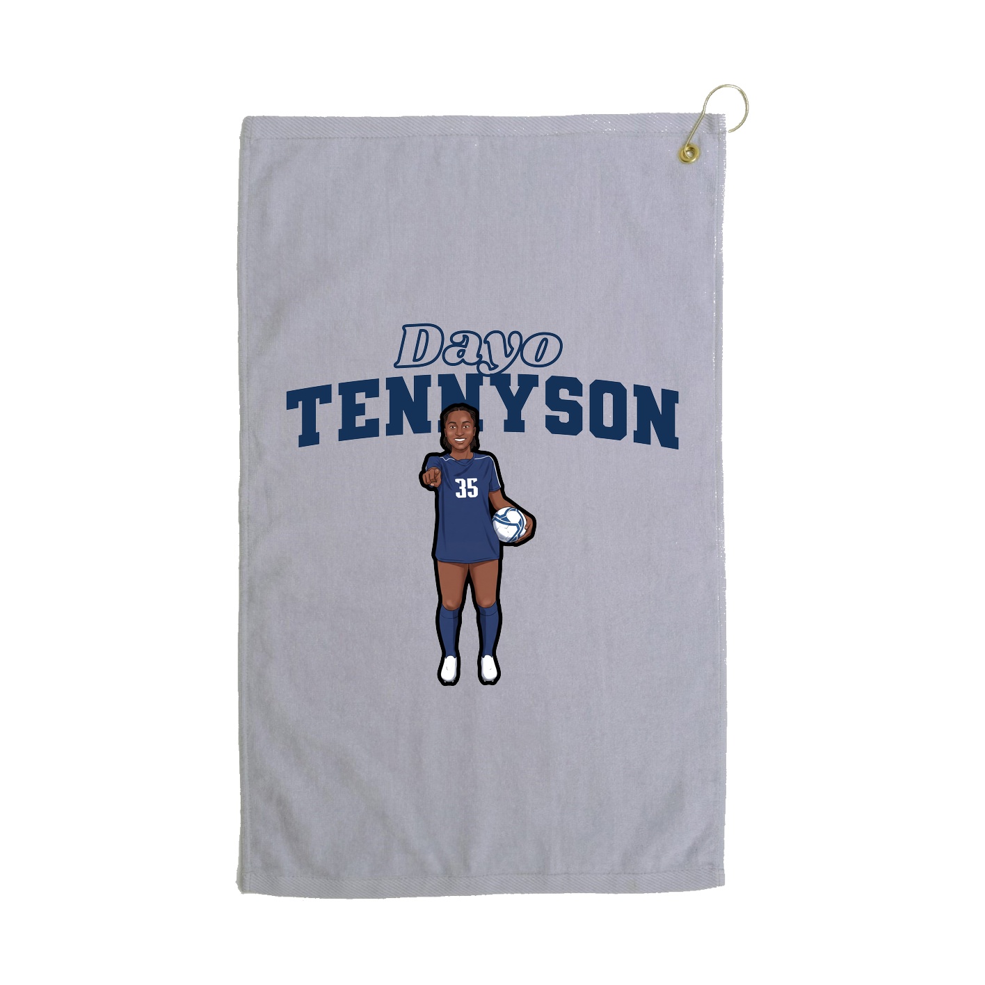 Golf Towel — Name Arch in Grey