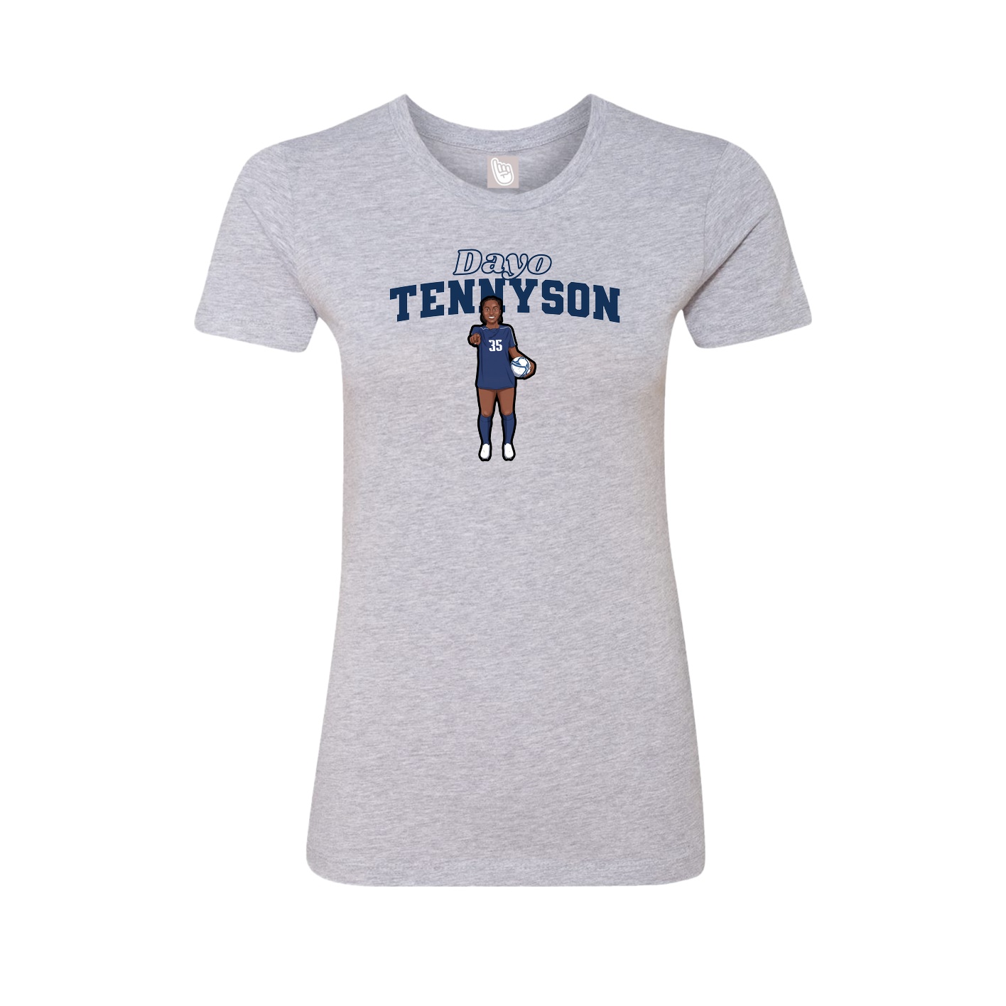 Fitted Women's Tee — Name Arch in Grey