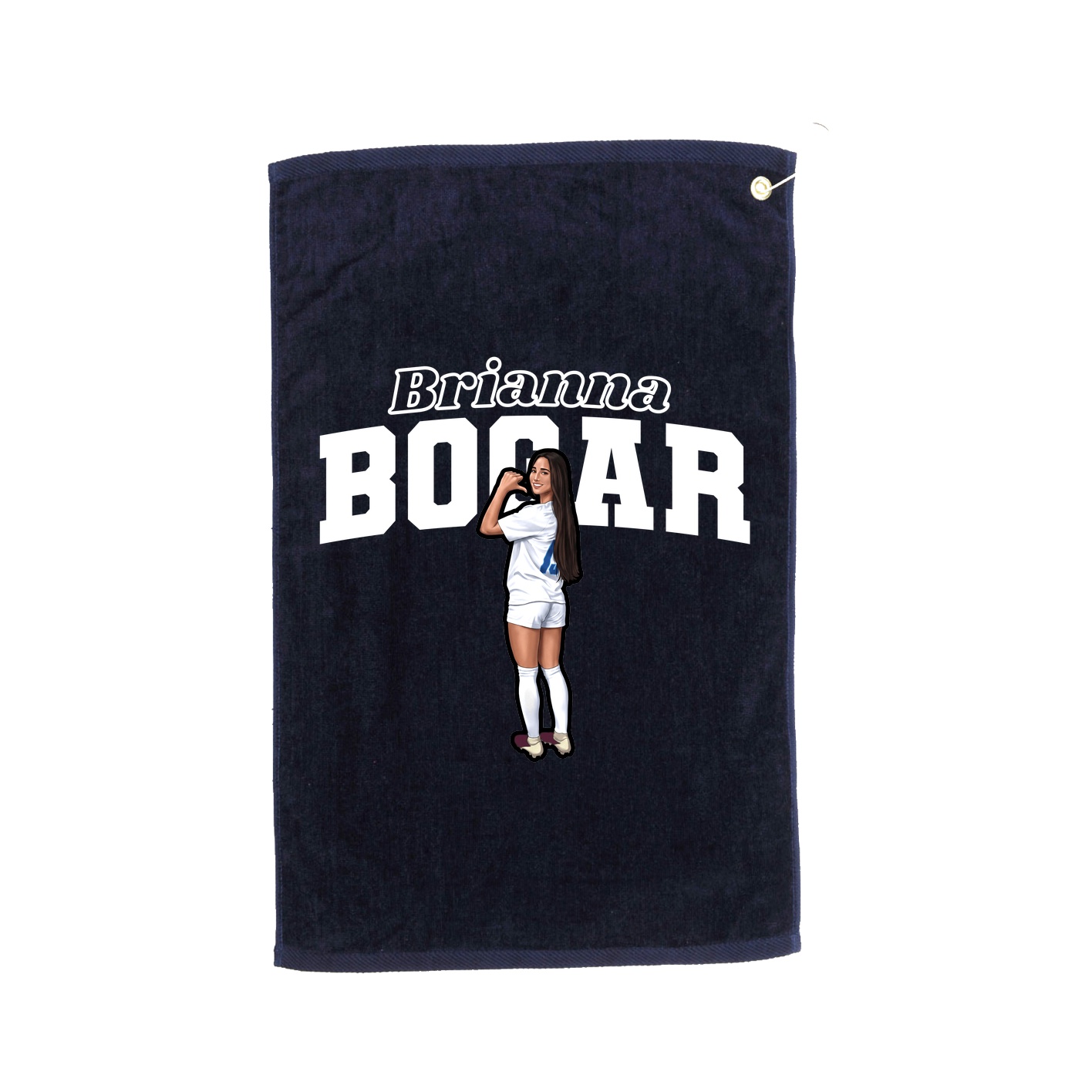 Golf Towel — Name Arch in Navy