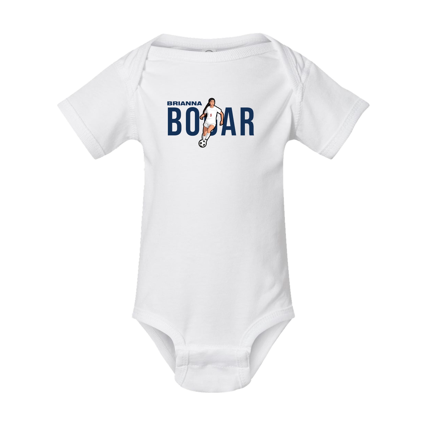 Baby Onesie — Player Name in White