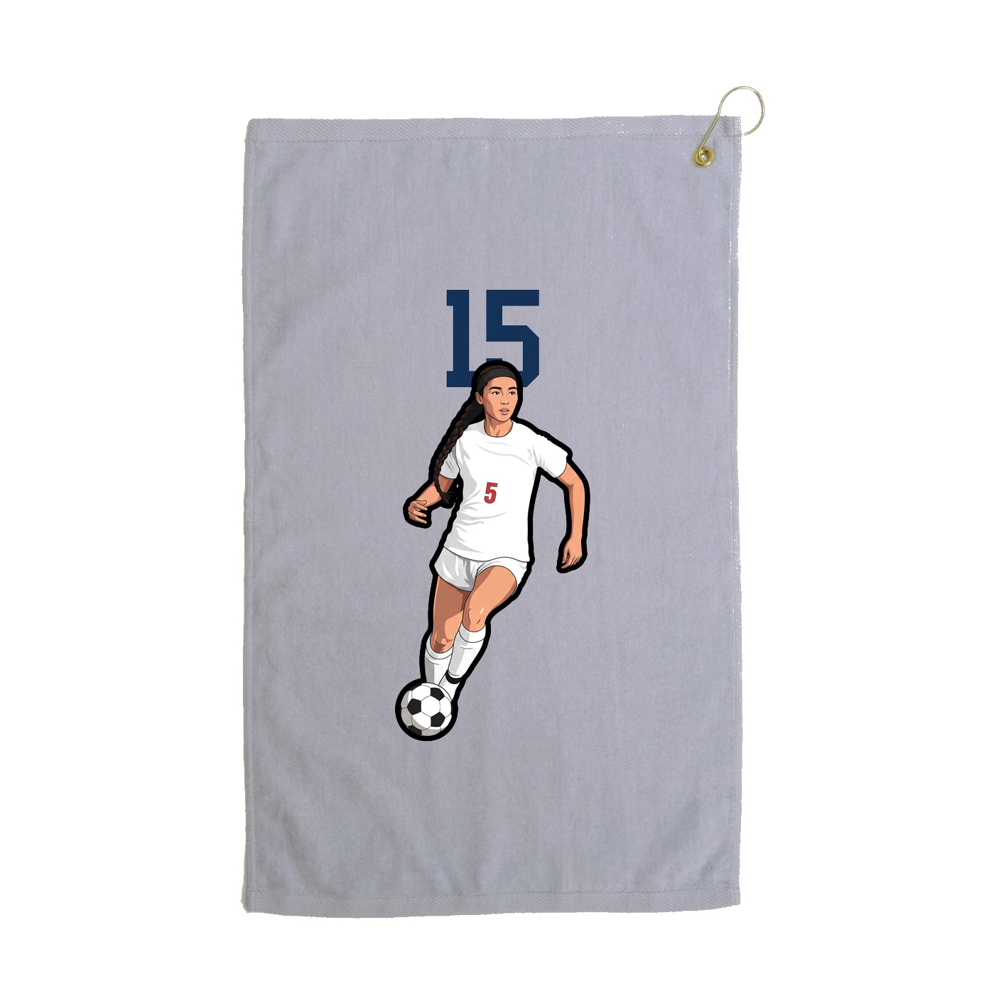 Golf Towel — Number Top in Grey