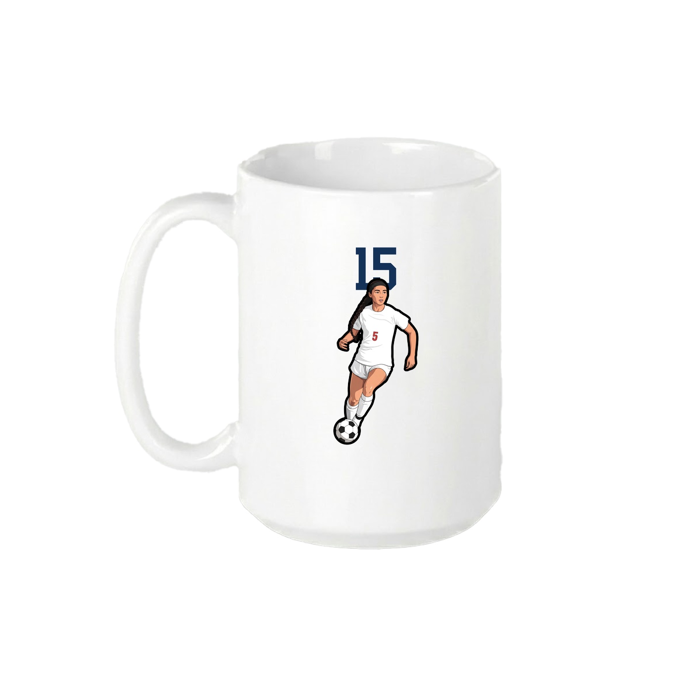 15oz Coffee Mug — Number Top in White