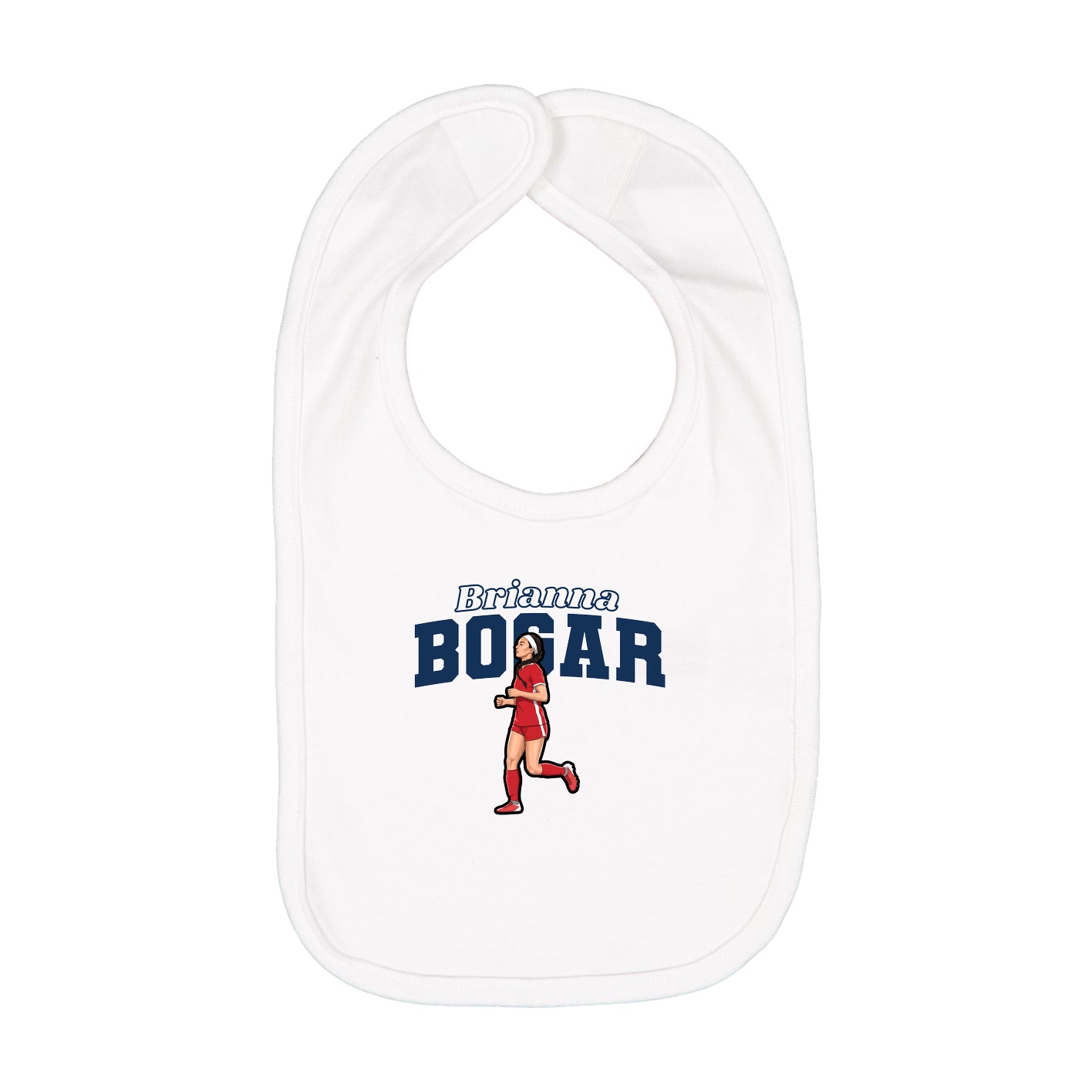 Infant Bib — Name Arch in White