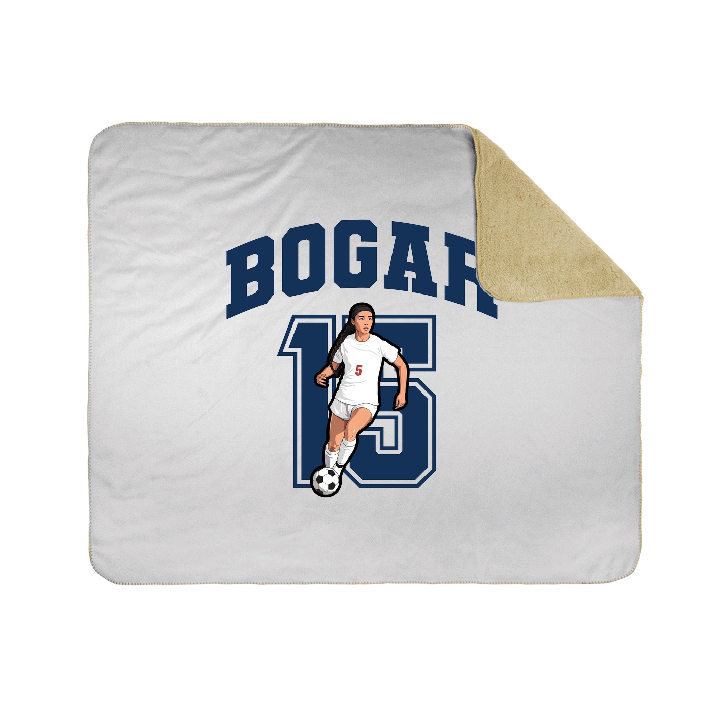Throw Blanket — Number in White