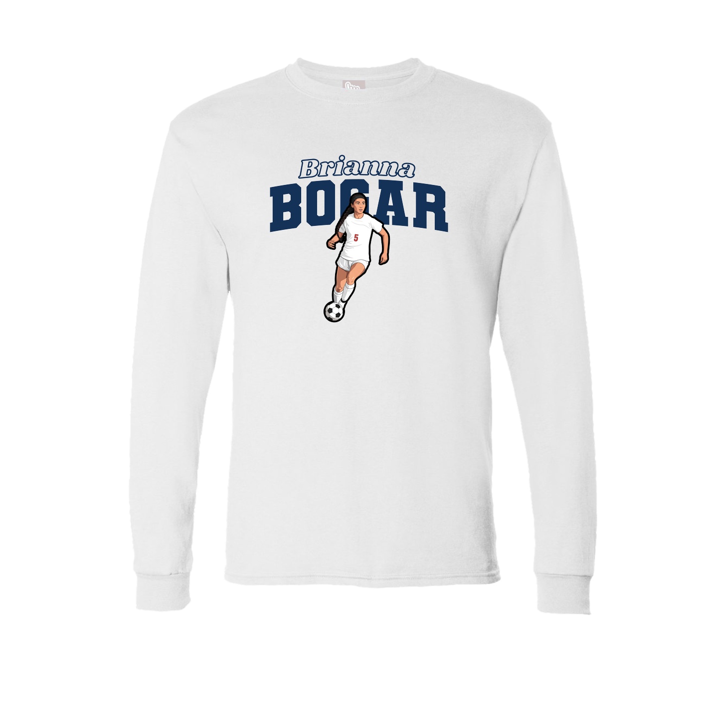 Long Sleeve Tee — Name Arch in White