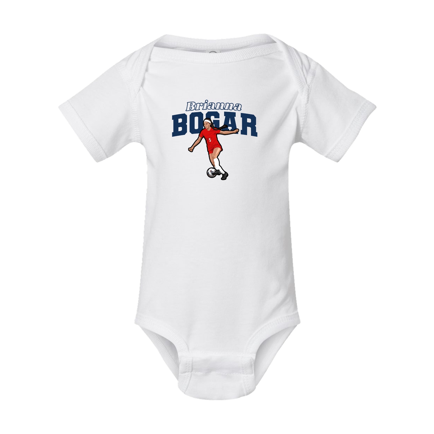Baby Onesie — Name Arch in White