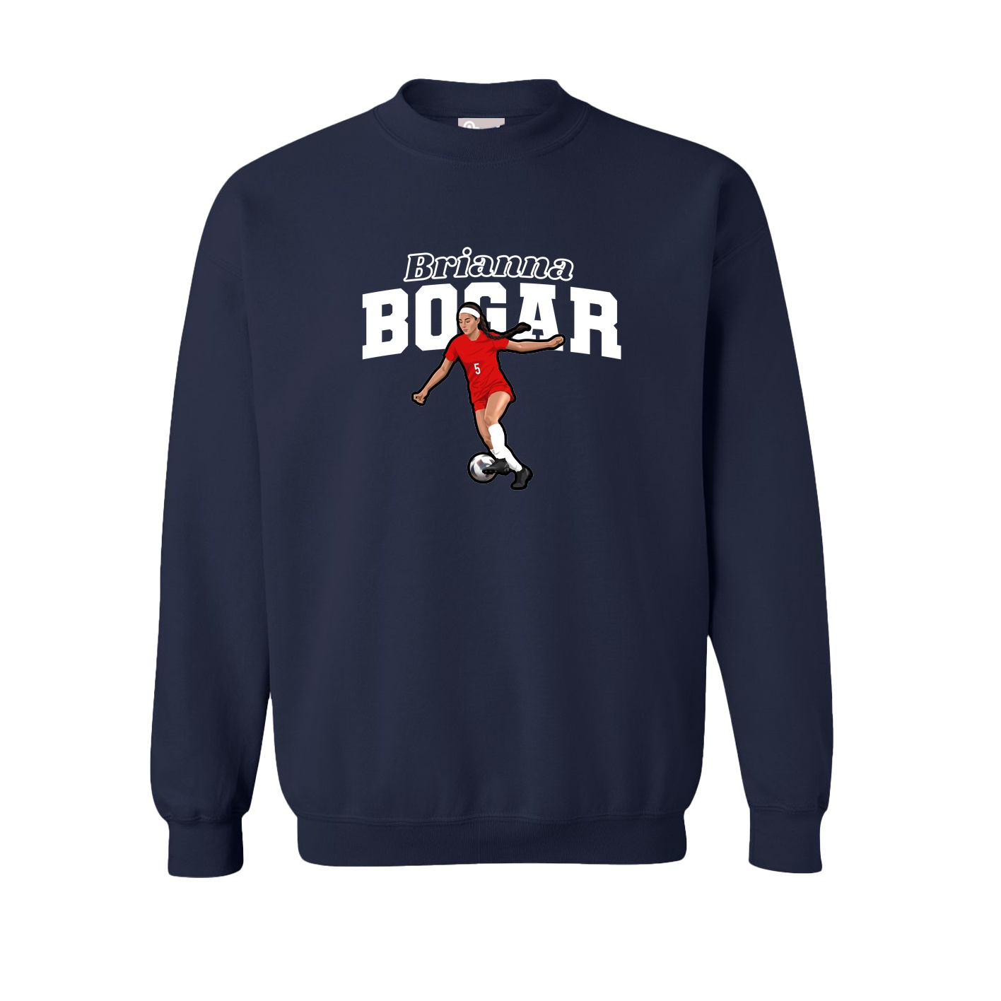 Fleece Crew — Name Arch in Navy