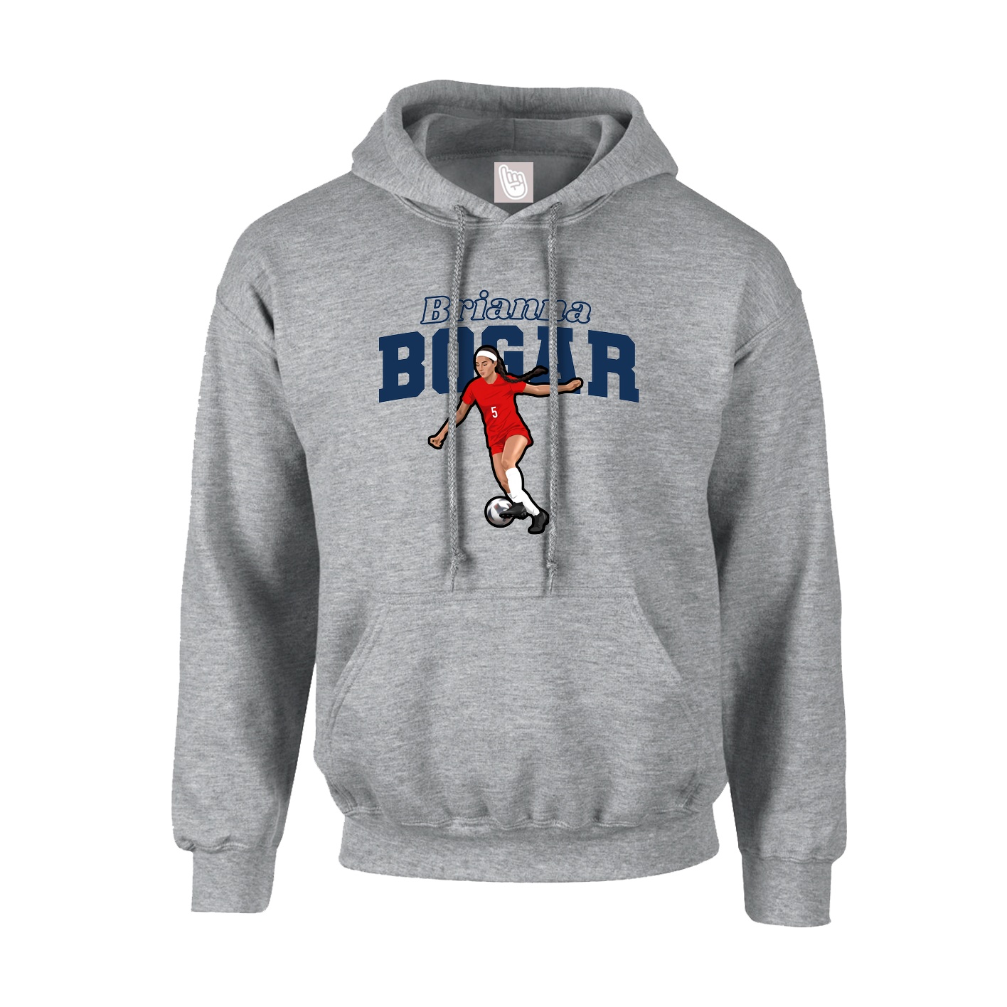 Youth Hoodie — Name Arch in Grey