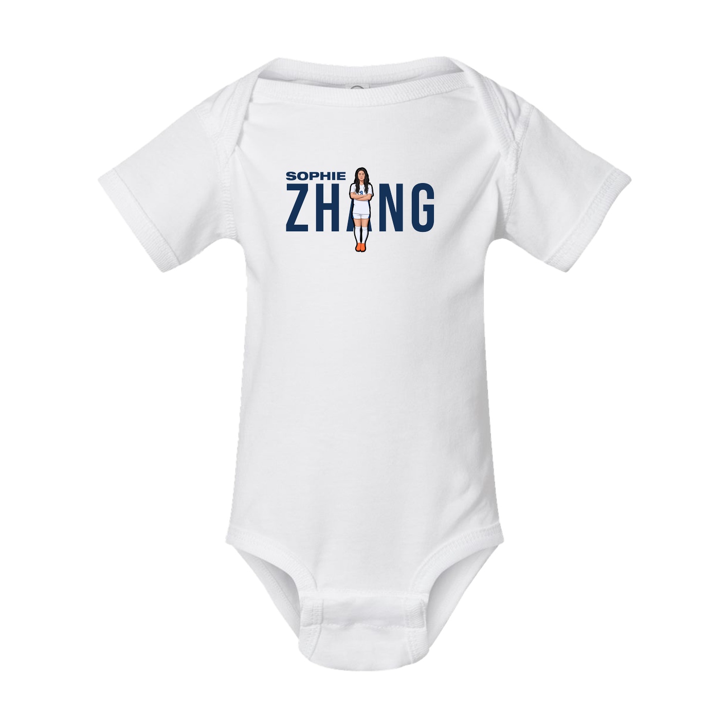 Baby Onesie — Player Name in White