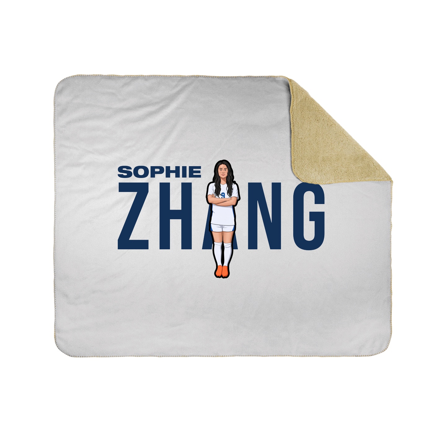 Throw Blanket — Player Name in White