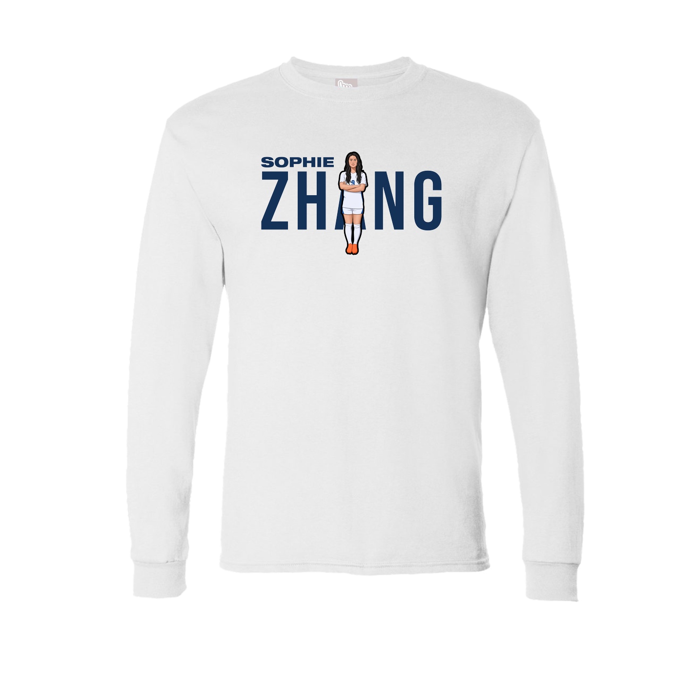 Long Sleeve Tee — Player Name in White