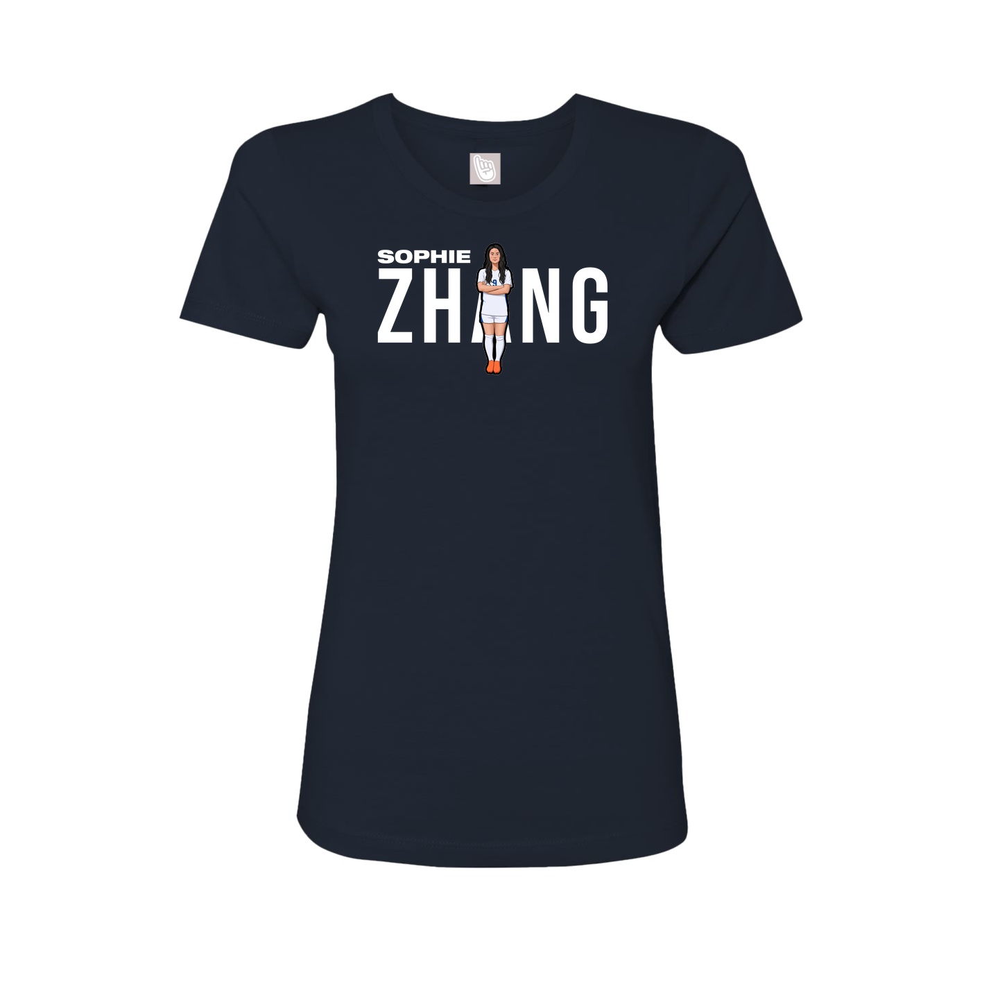 Fitted Women's Tee — Player Name in Navy